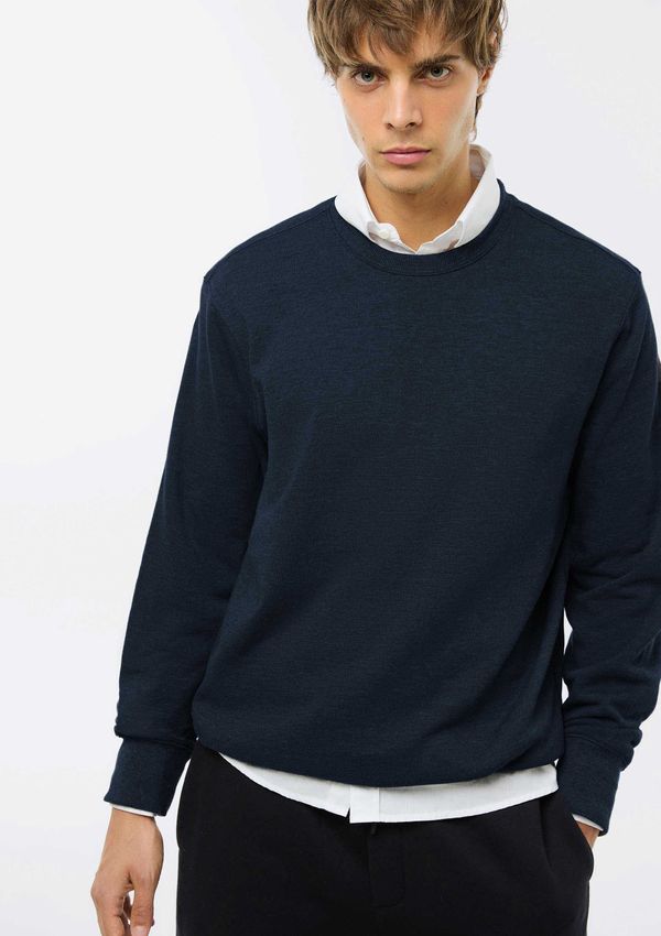 Blusão Básico Masculino Comfort Em Moletom Peluciado - Azul G