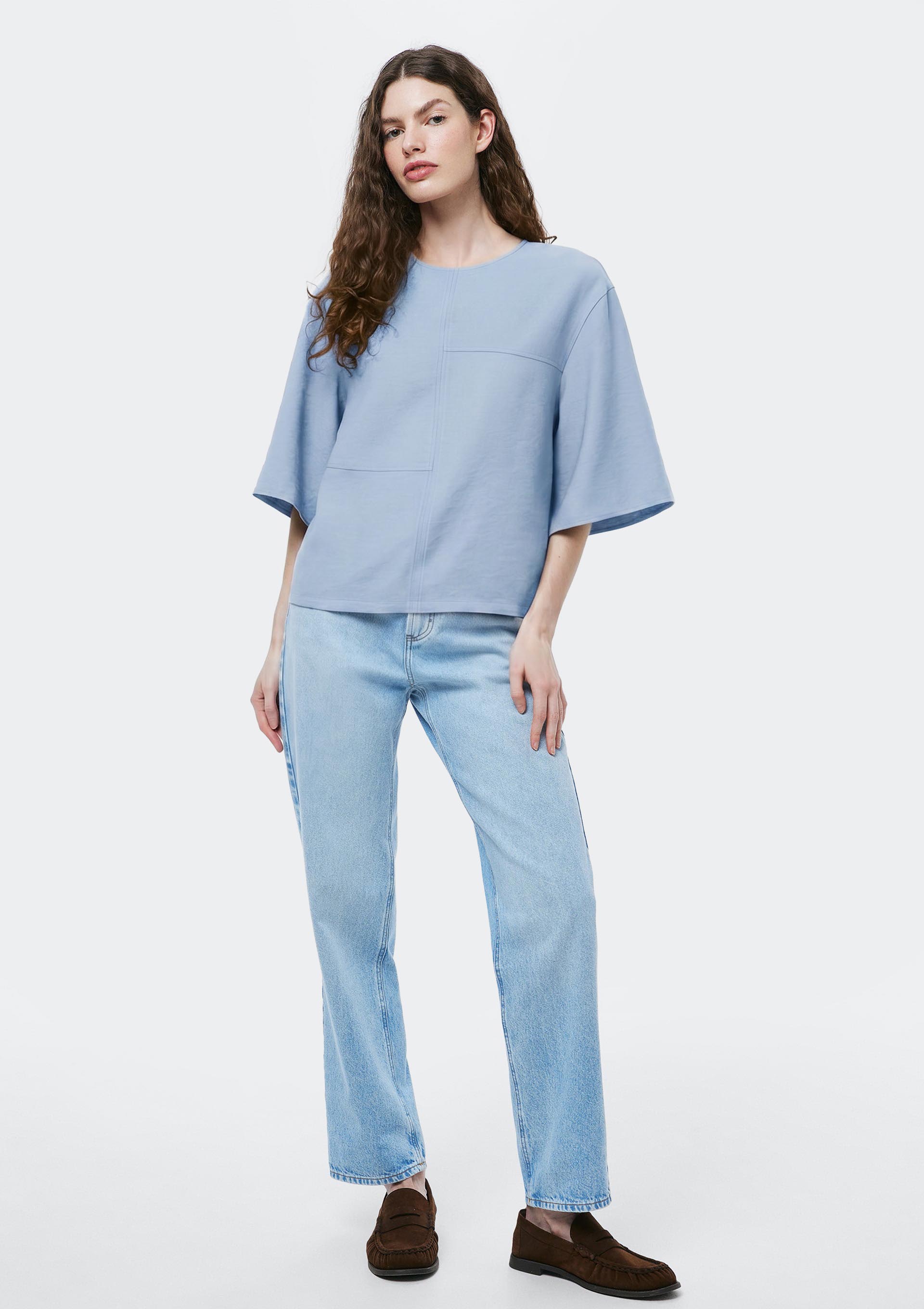 Blusa Feminina Manga Curta em Viscose - Azul — Hering