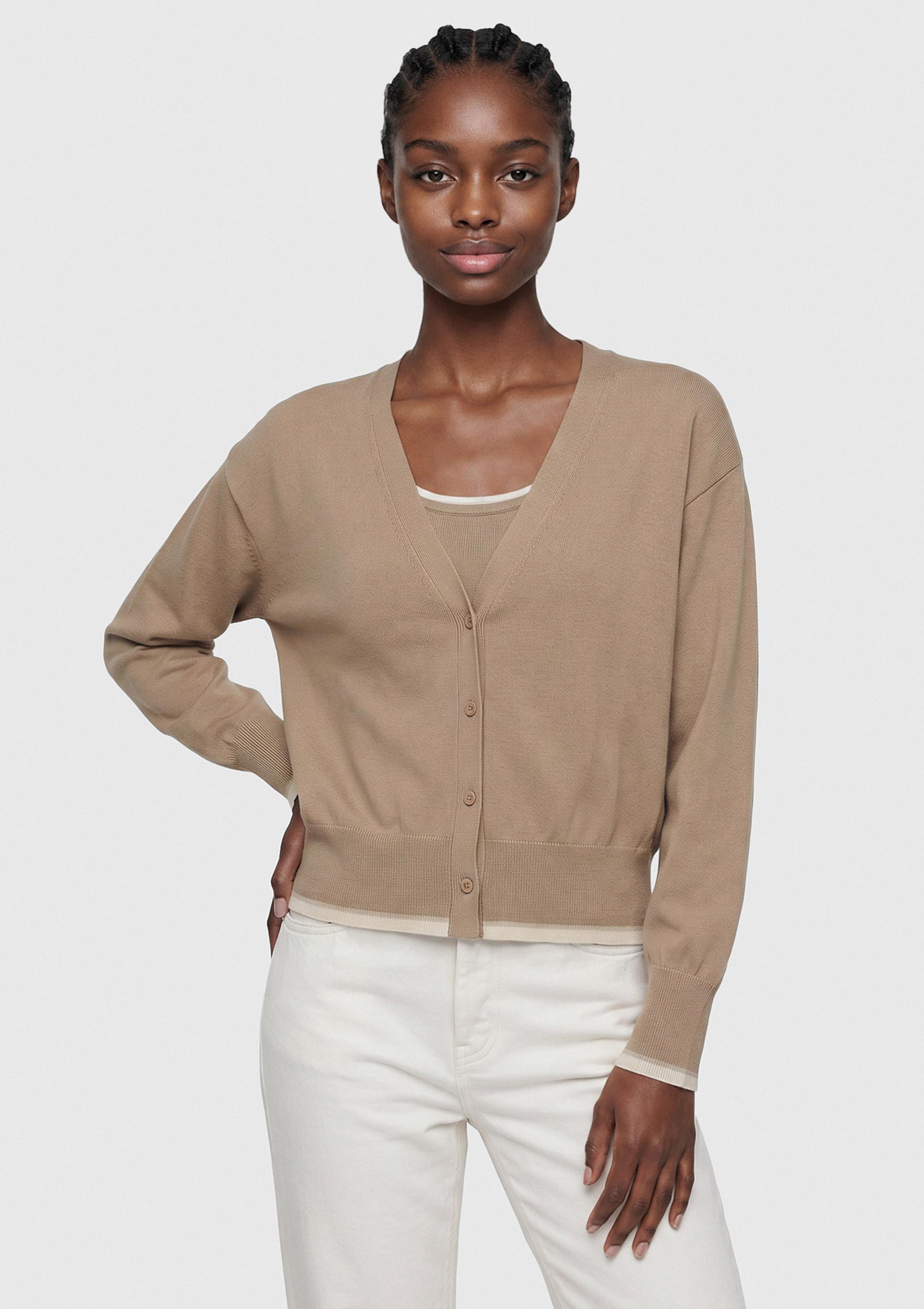 Cardigan Feminino Em Tricô - Bege