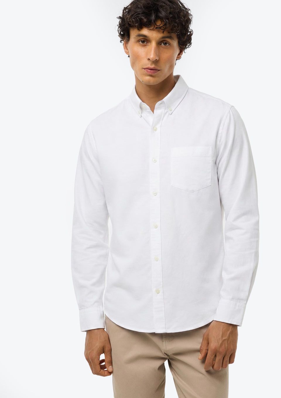 Camisa Masculina em Tricoline - Branco