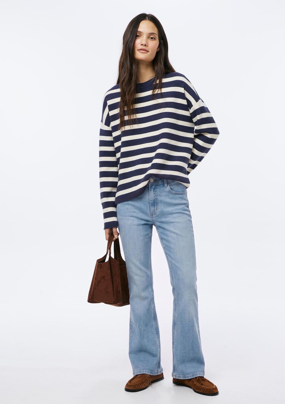 Calça Jeans Feminina Flare Petit Cintura Baixa - Azul