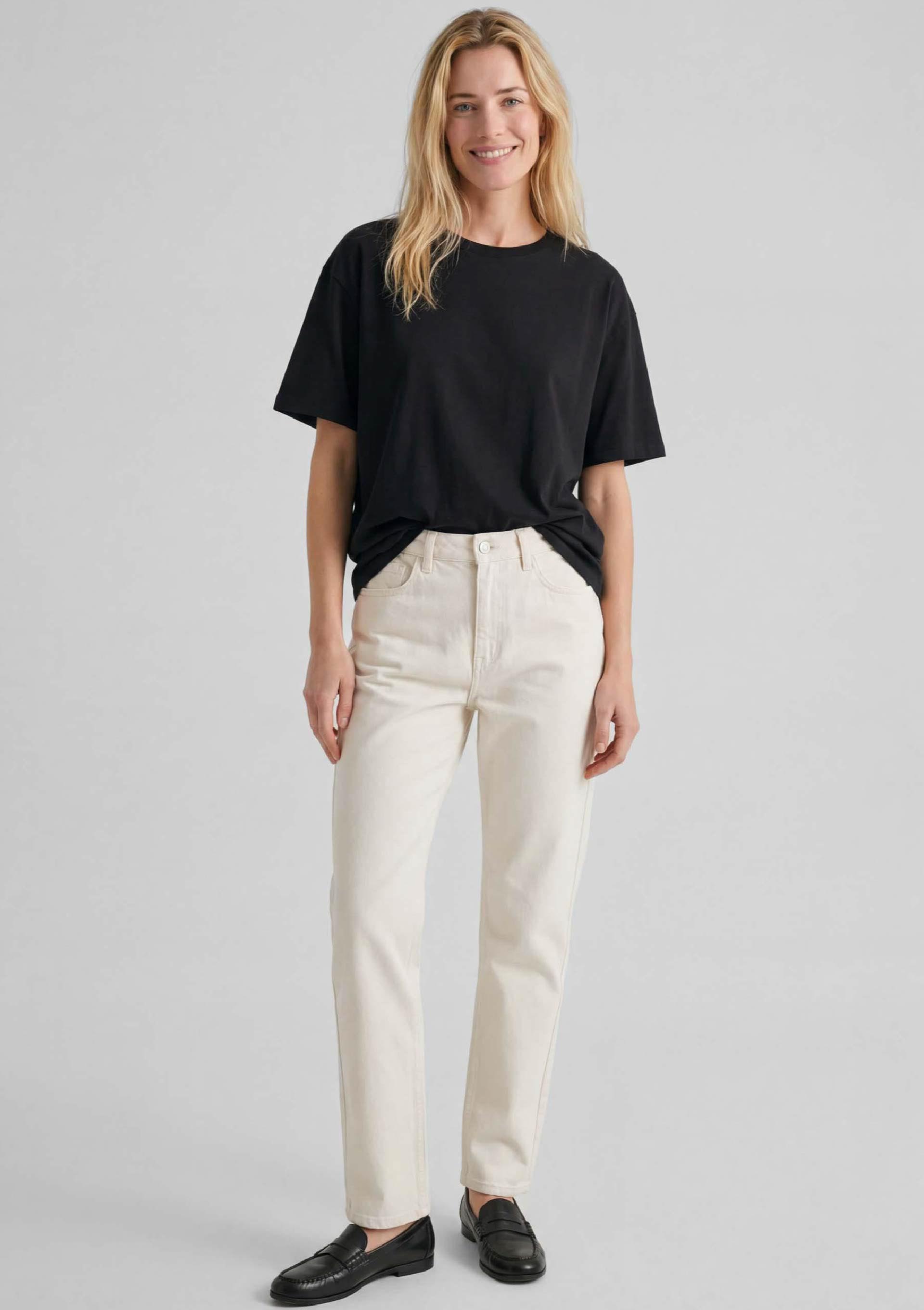 Calça Feminina Reta Em Sarja - Off white