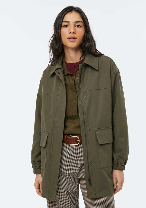 Parka Feminina Bolsos Cargo - Verde G