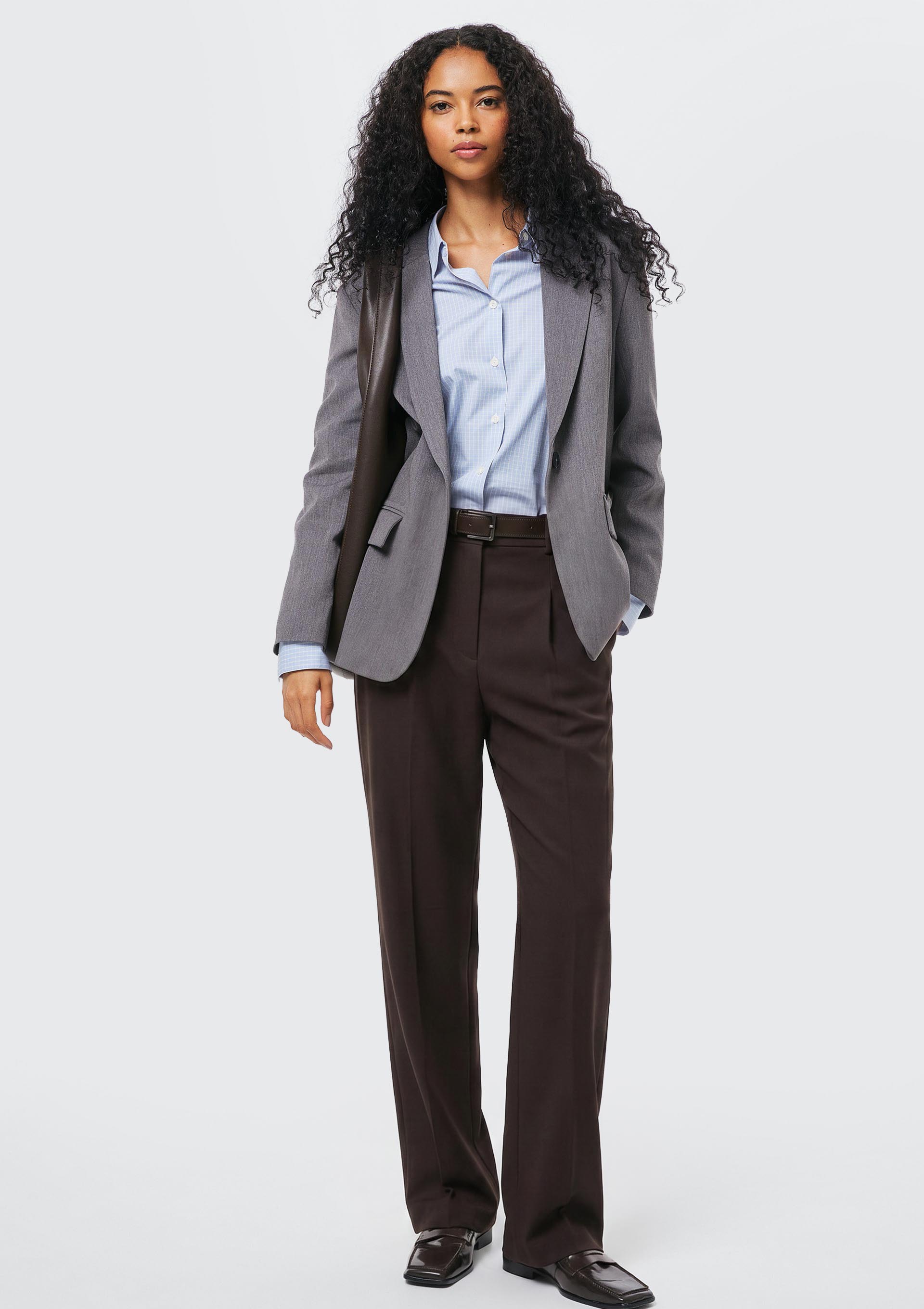 Calça Feminina Alfaiataria Reta - Marrom