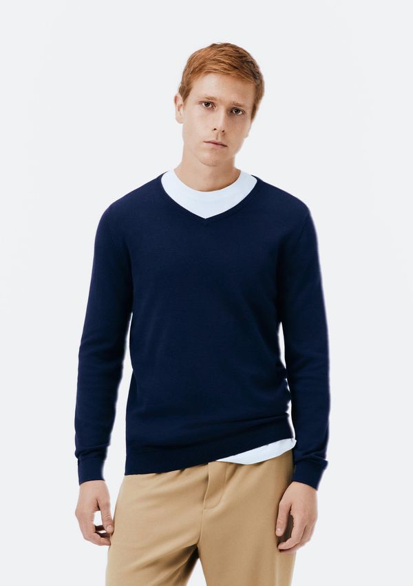 Suéter Básico Masculino Regular Gola V - Azul XG