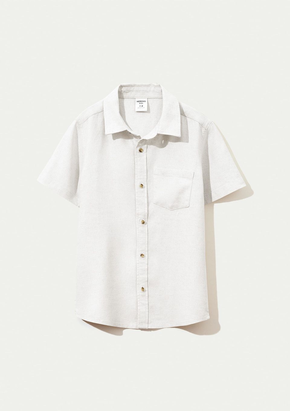 Camisa Infantil Menino Manga Curta com Linho - Off White