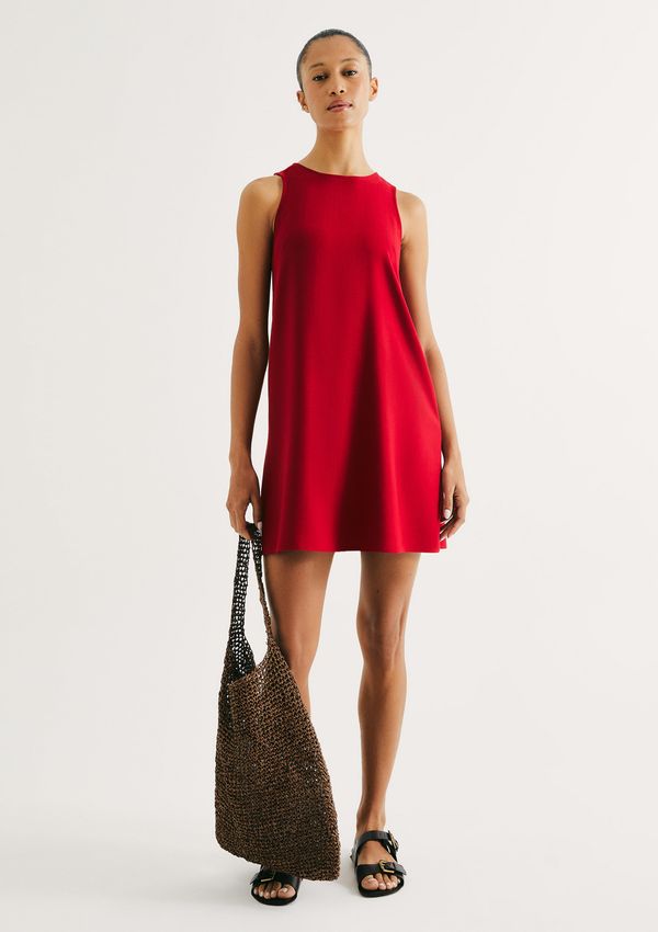 Vestido Curto Reto Em Viscose - Vermelho P