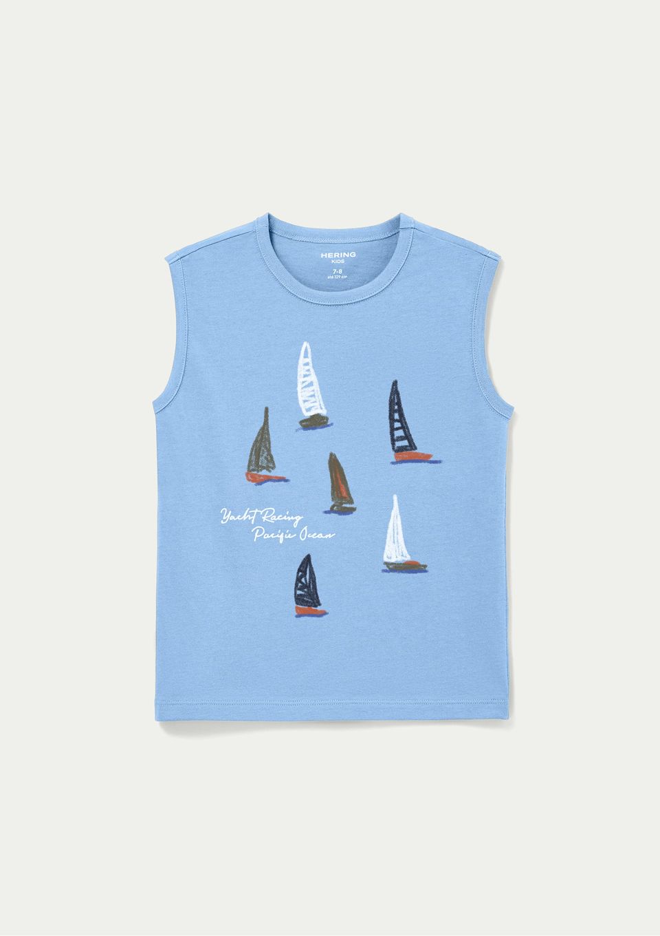 Regata Infantil Menino em Malha com Estampa - Azul