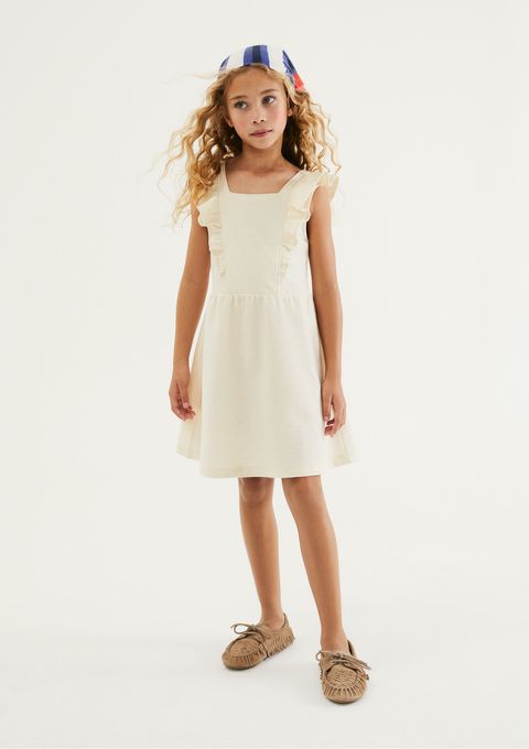 Vestido Infantil com Babados - Creme — Hering