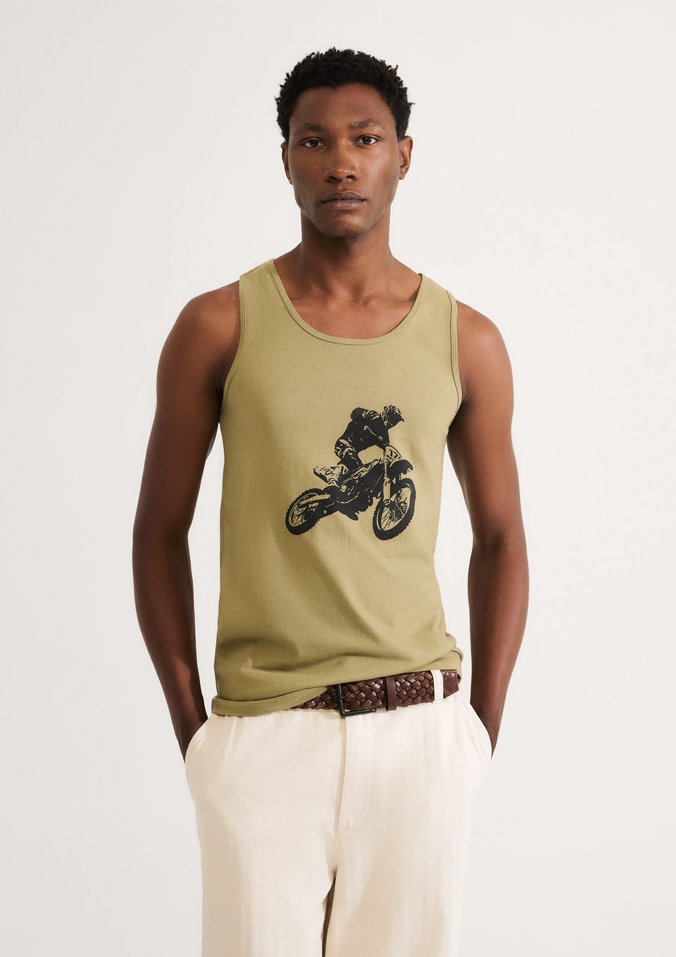 Regata Básica Masculina Slim em Malha - Verde