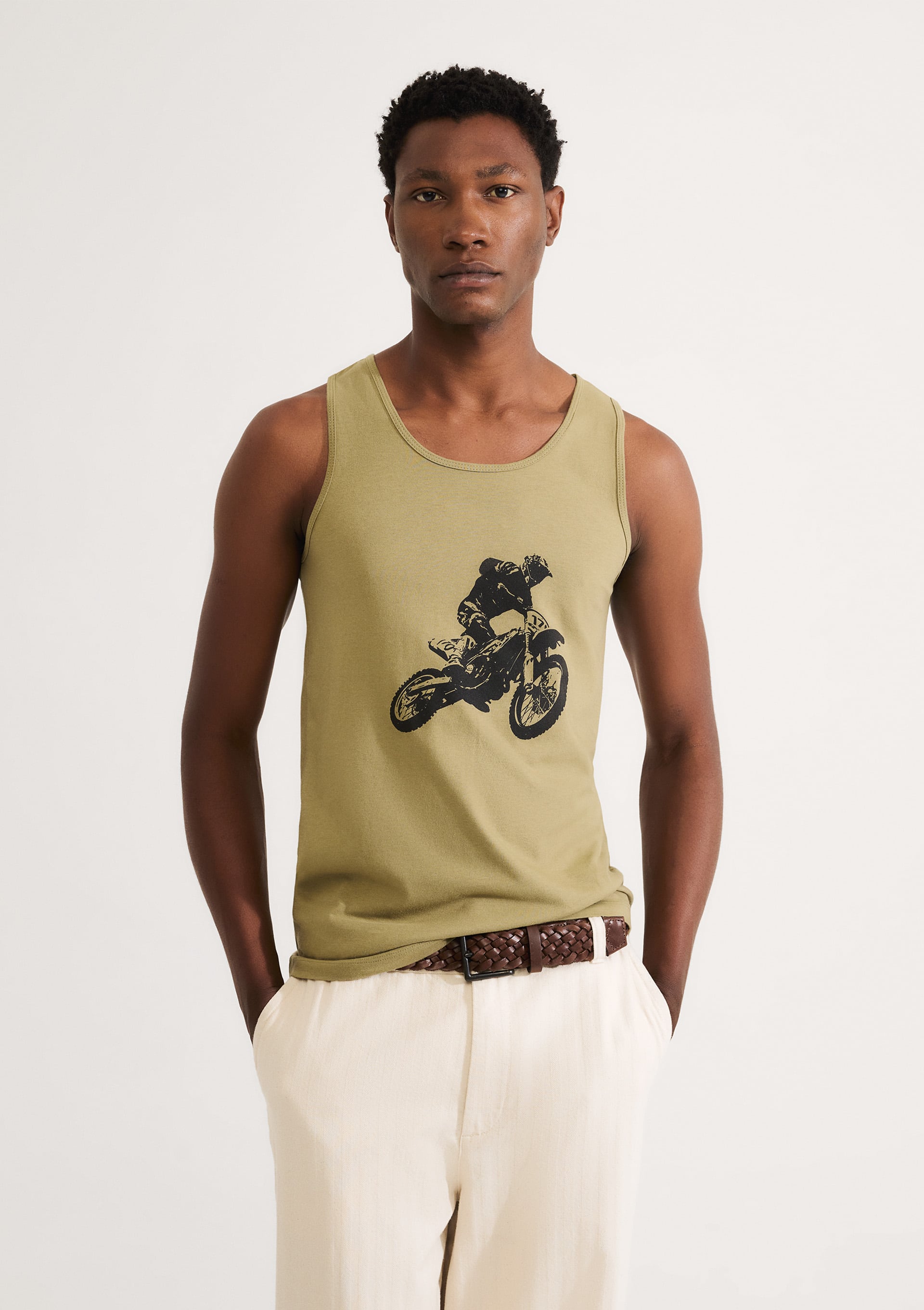 Regata Básica Masculina Slim Em Malha - Verde