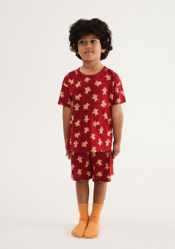 Pijama Infantil Unissex Estampado - Vermelho 006