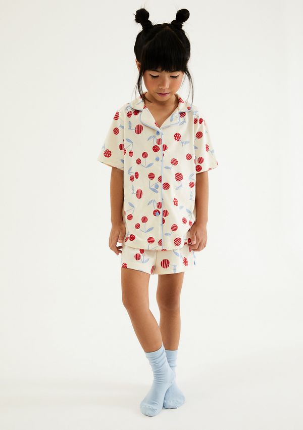 Pijama Infantil Menina Americano Estampado - Creme 014