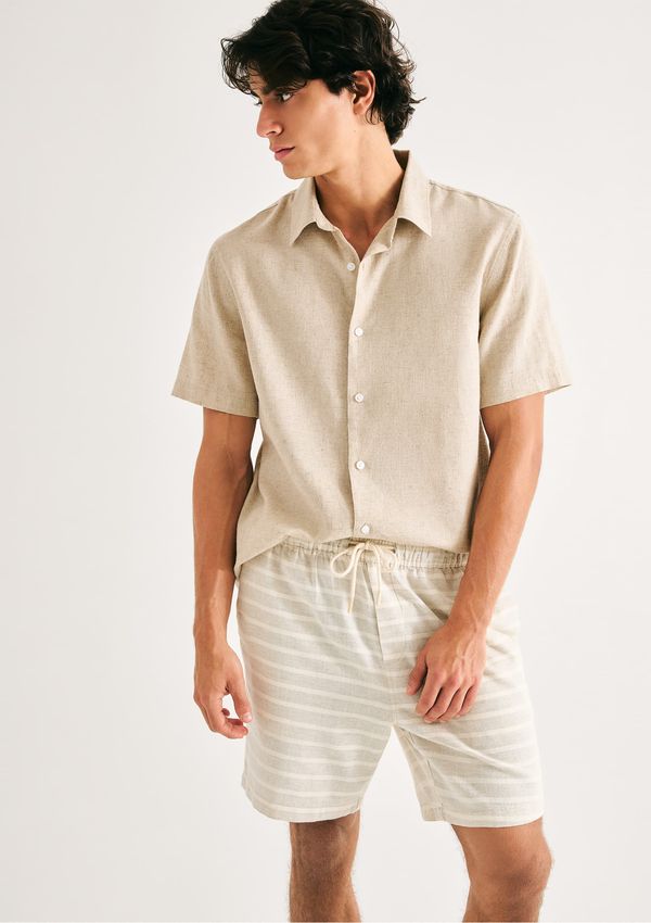 Bermuda Masculina Jogger Rústica Listrada - Caqui P