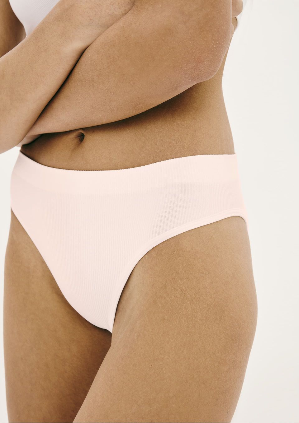 Calcinha Biquini Canelada + Necessaire - Rosa
