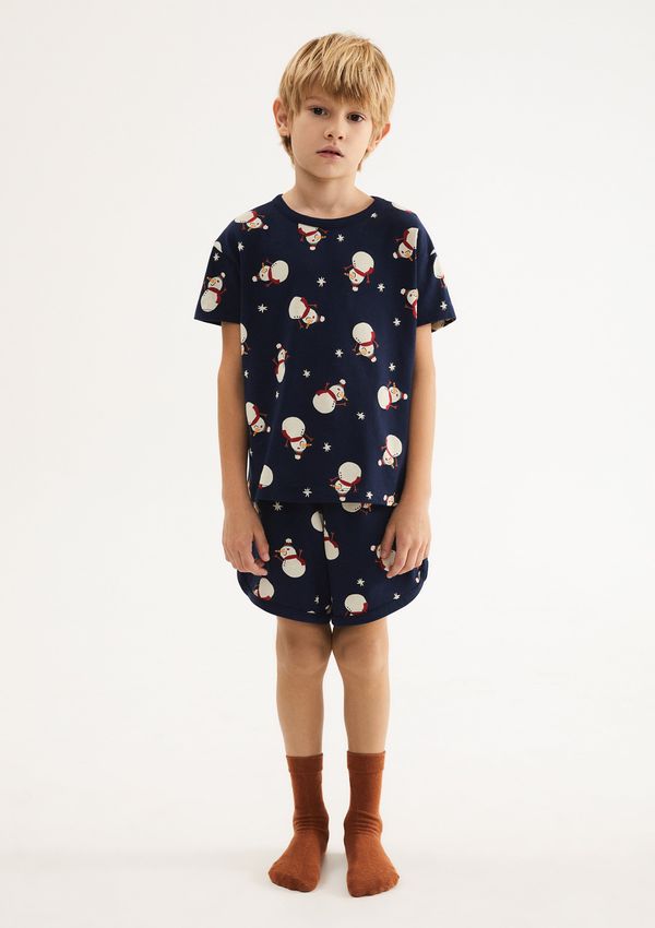 Pijama Infantil Unissex Estampado - Azul 010