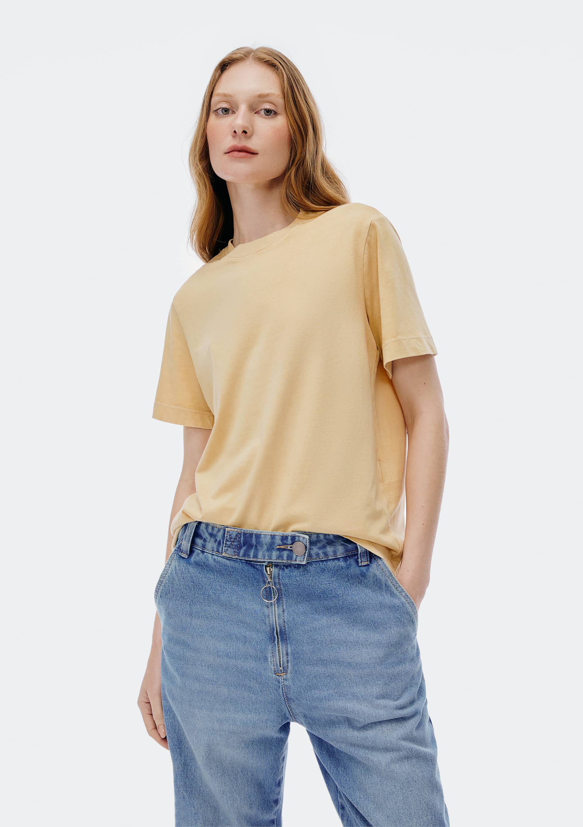 Camiseta Básica Feminina Estonada Soft - Amarelo