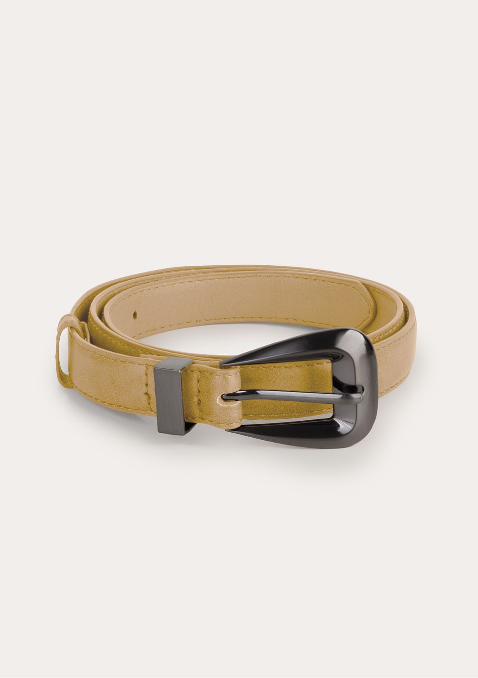 Cinto Feminino Fivela de Metal - Bege