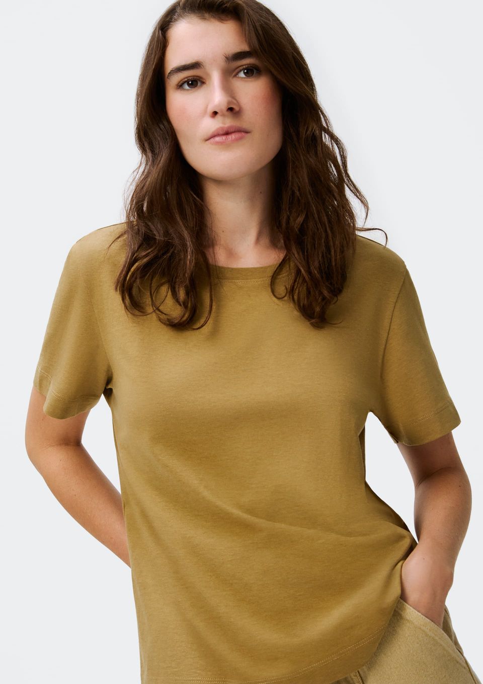 Blusa Feminina Manga Curta - Caqui