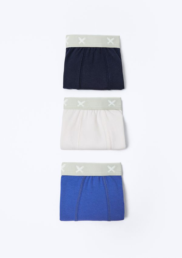 Kit Com 3 Cuecas Infantil Boxer - Azul 012