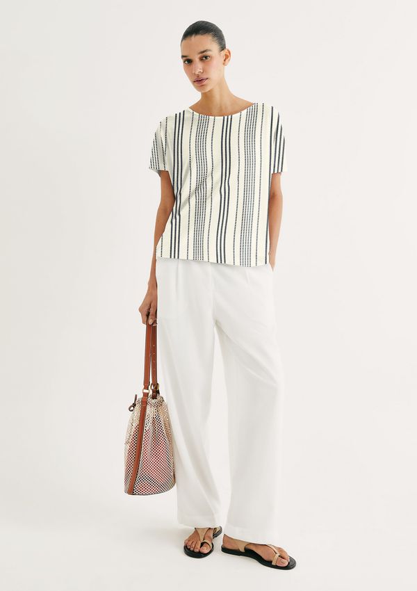 Blusa Feminina Manga Curta Estampada - Off white XP