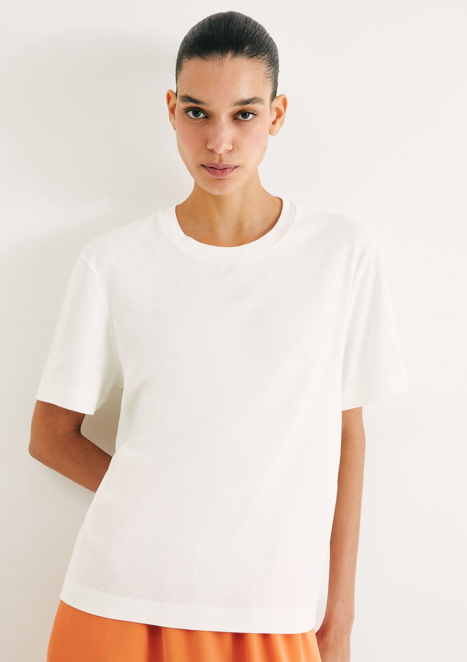 Blusa Feminina Manga Curta - Off White