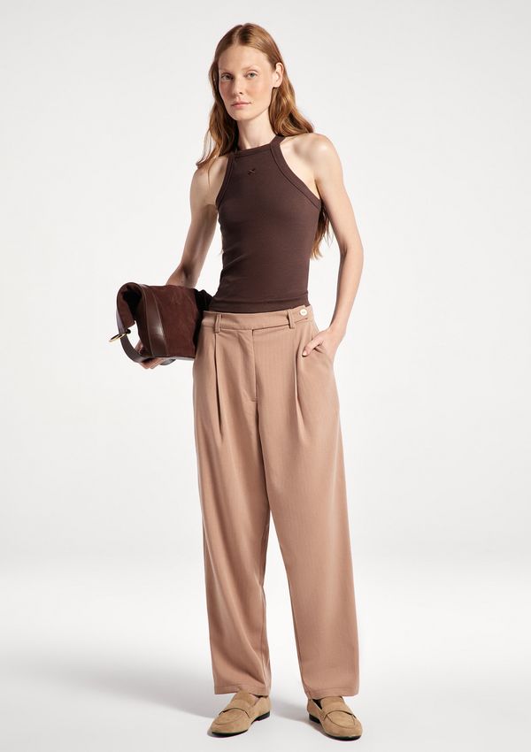Calça Feminina Carrot Texturizada - Bege 038