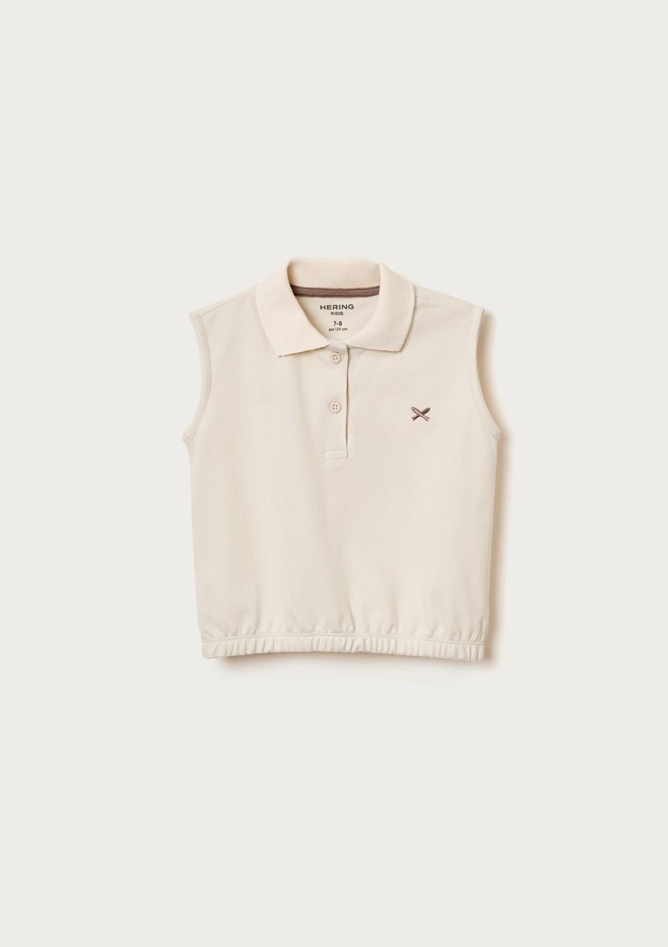 Camisa Polo Infantil Menina Bordada - Creme
