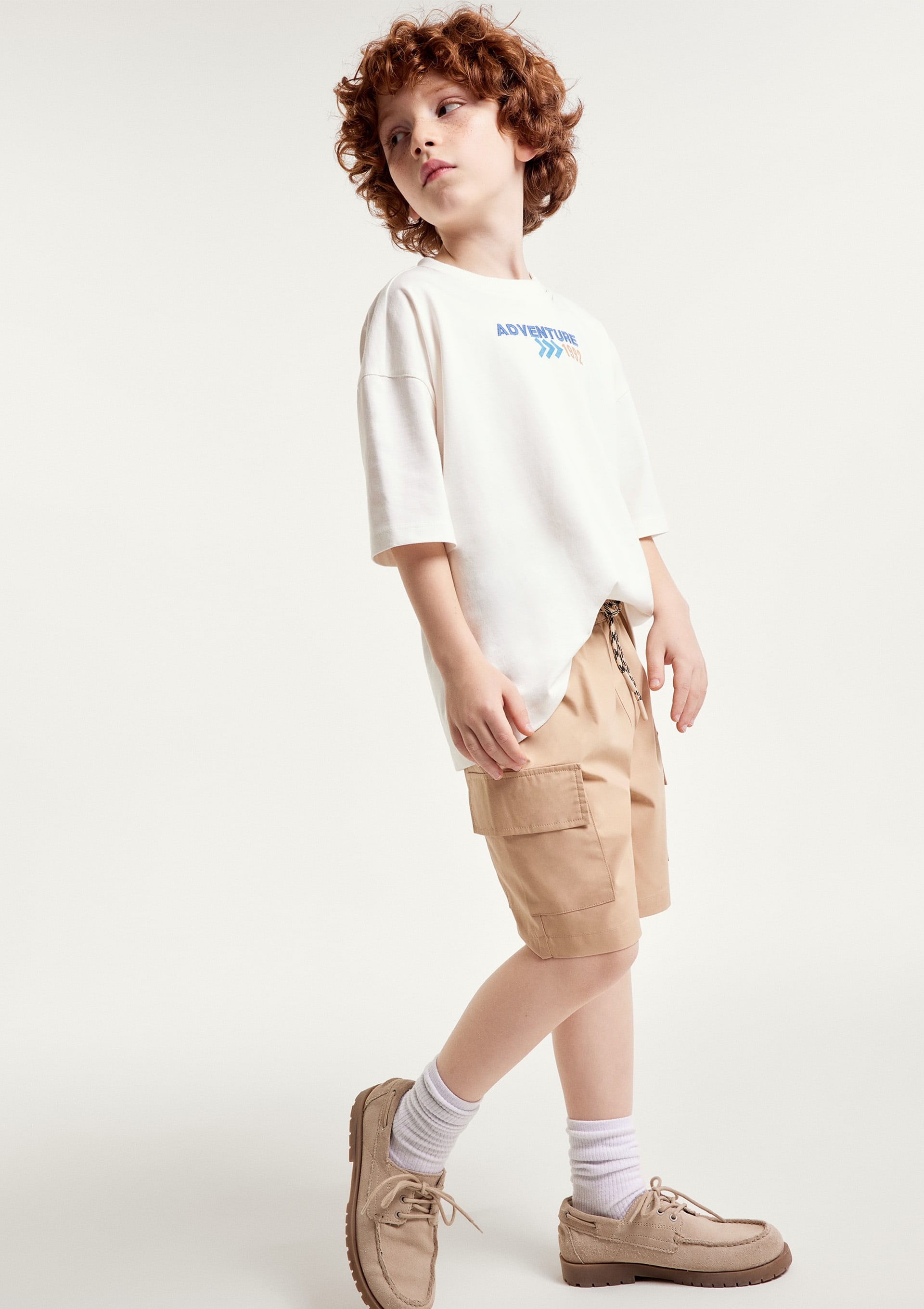 Bermuda Infantil Menino Cargo Empapelada - Bege
