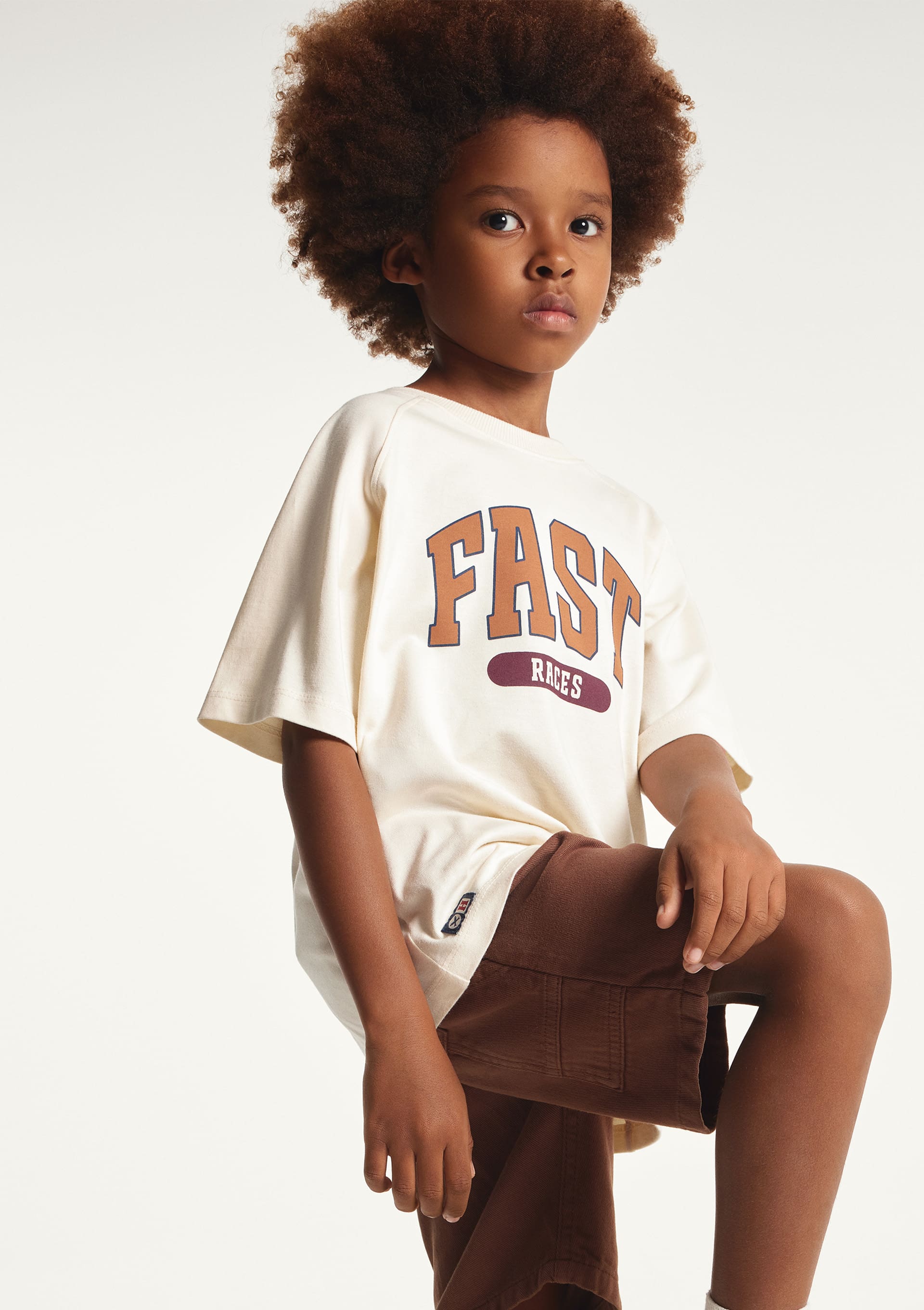 Camiseta Infantil Menino Estampada - Creme