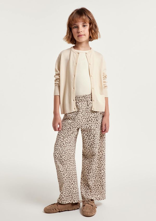Calça Infantil Menina Wide Leg Texturizada - Off white 004