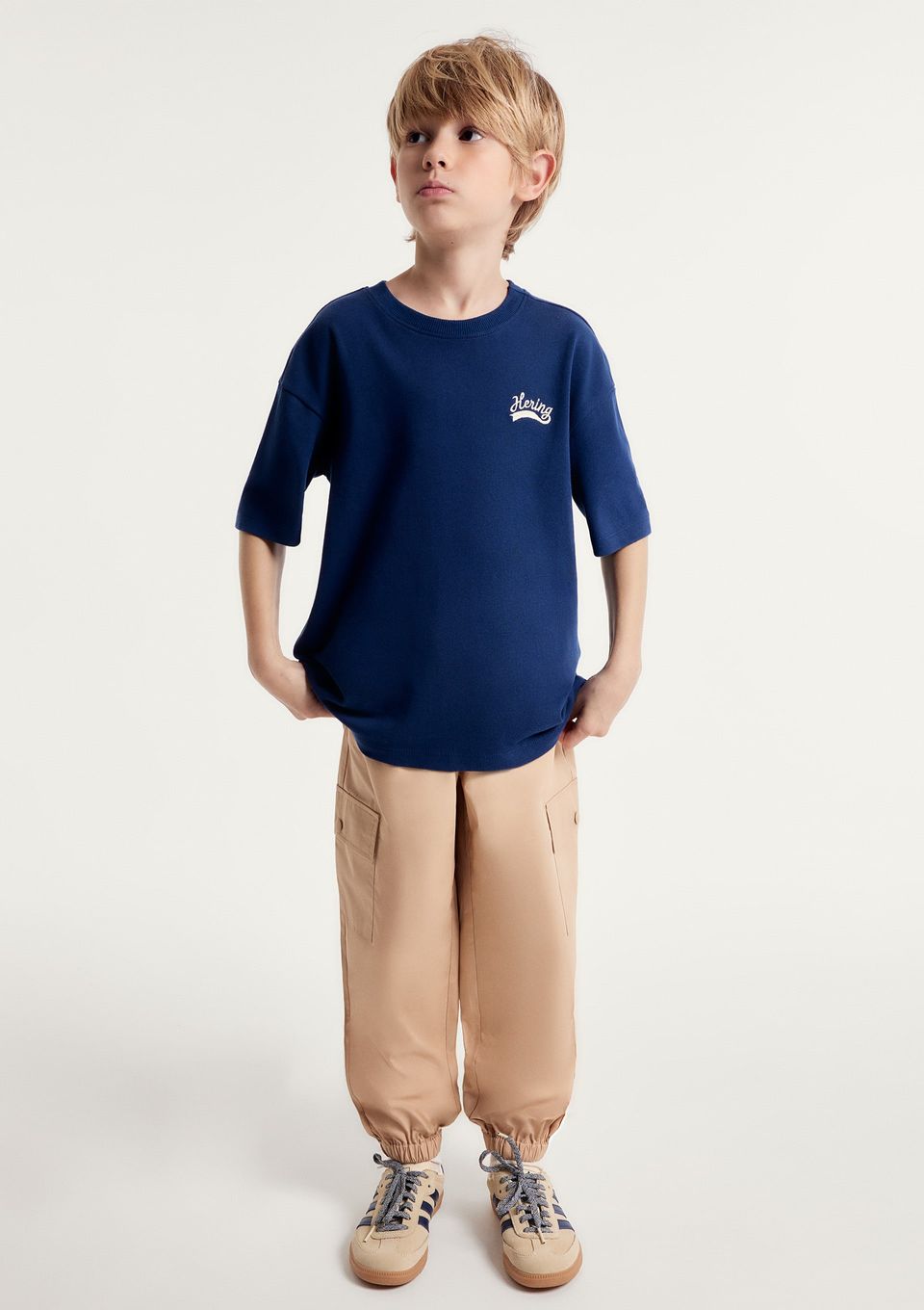 Calça Infantil Menino Jogger Cargo - Bege