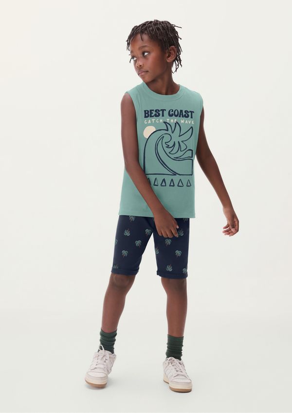 Conjunto Curto Infantil Menino Com Estampa - Azul 006