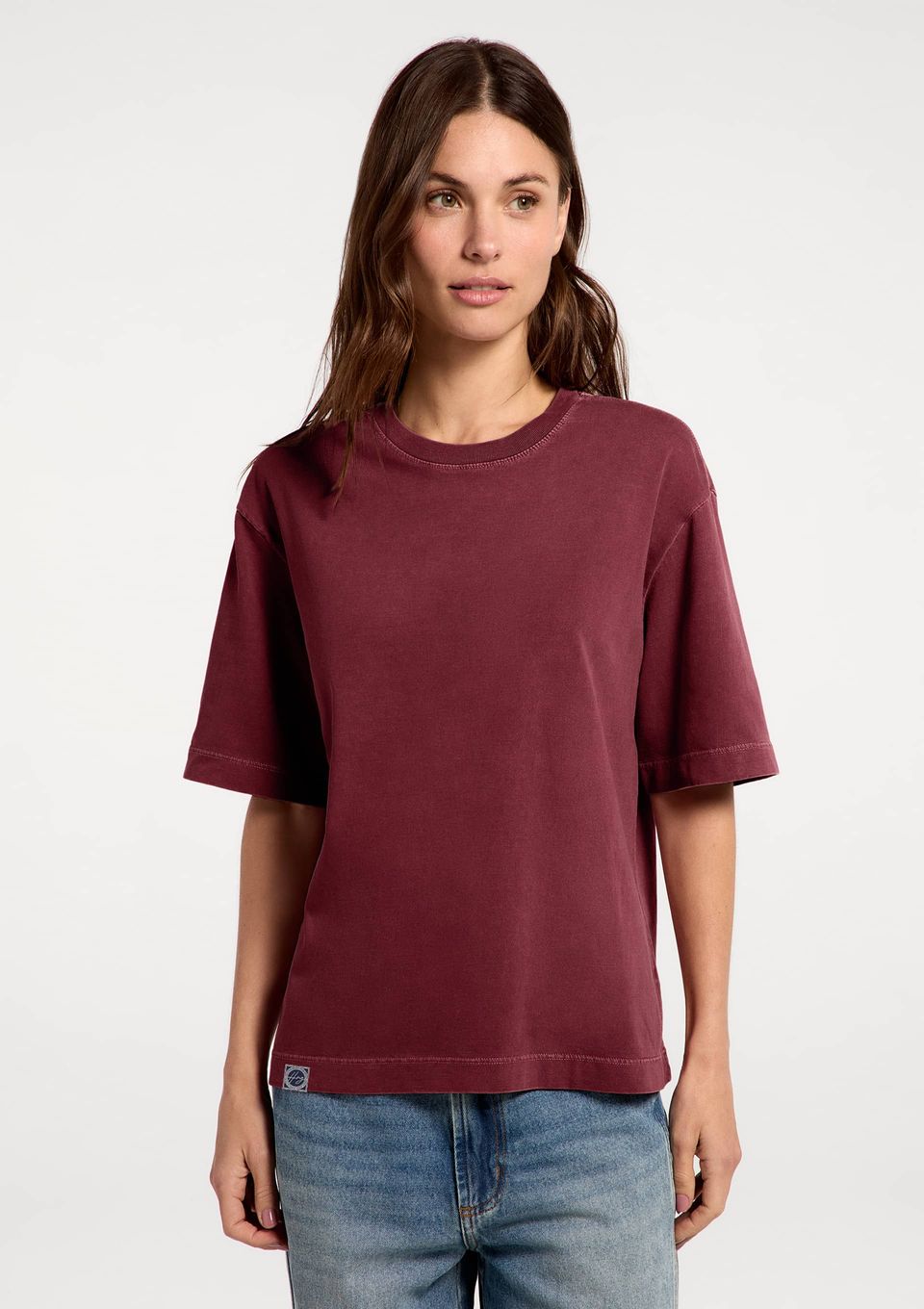 Camiseta Feminina Oversized Estonada - Vinho