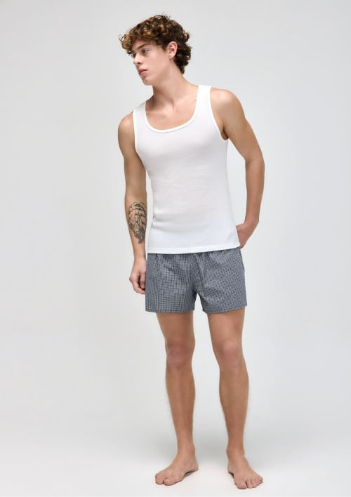 Pijama Curto Masculino Com Samba Canção - Azul