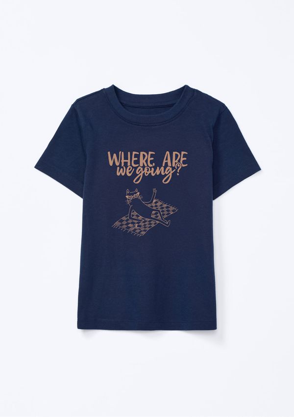 Blusa Infantil Menina Manga Curta Com Estampa - Azul 004