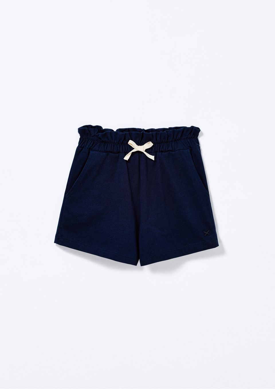 Shorts Básico Infantil Menina Clochard em Moletom - Azul