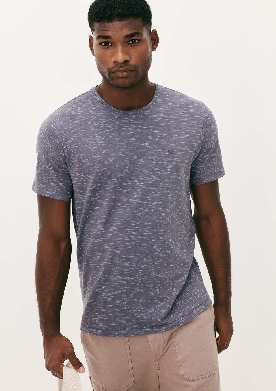Camiseta Básica Masculina em Malha Jet - Azul
