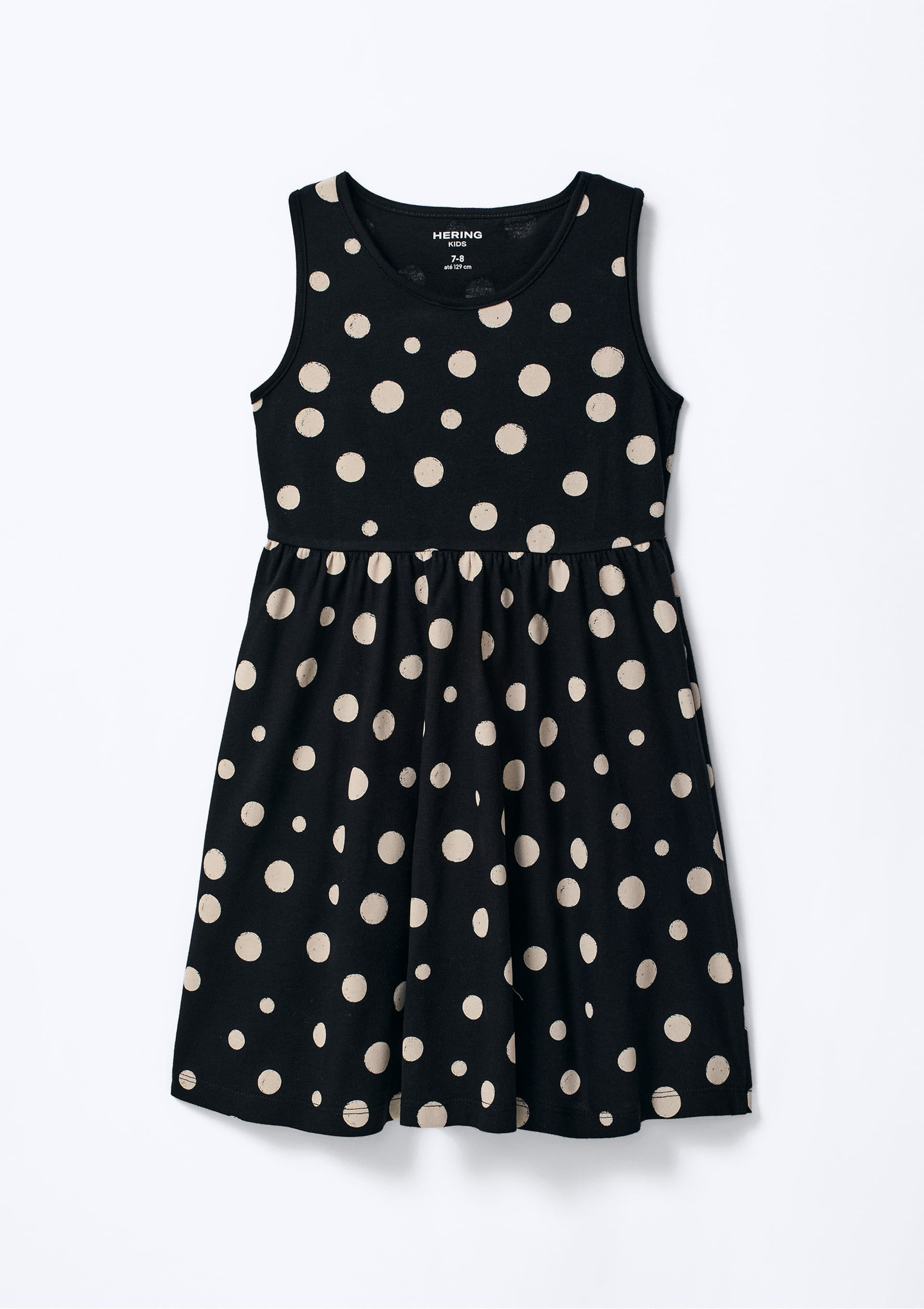 Vestido Curto Infantil Estampado - Preto