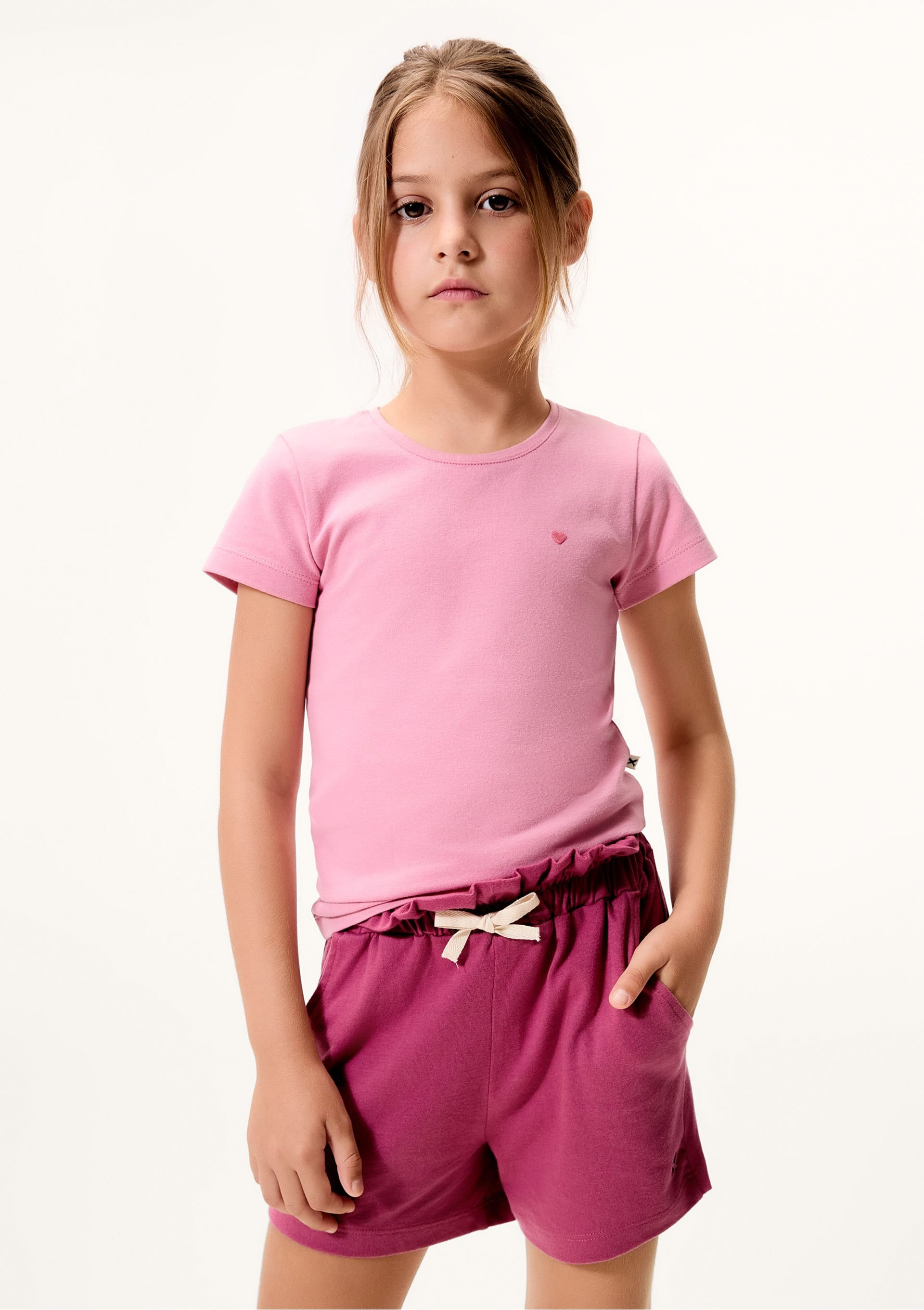 Shorts Básico Infantil Menina Clochard Em Moletom - Roxo