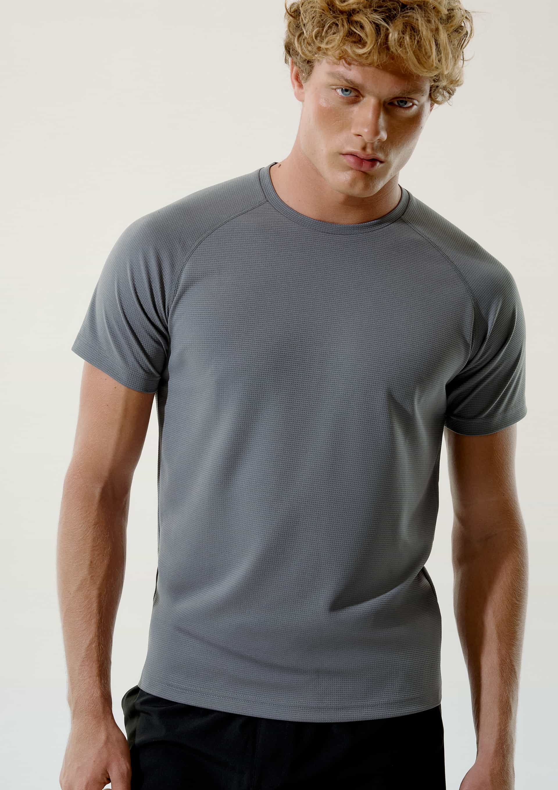 Camiseta Esportiva Masculina Manga Curta Raglan - Cinza