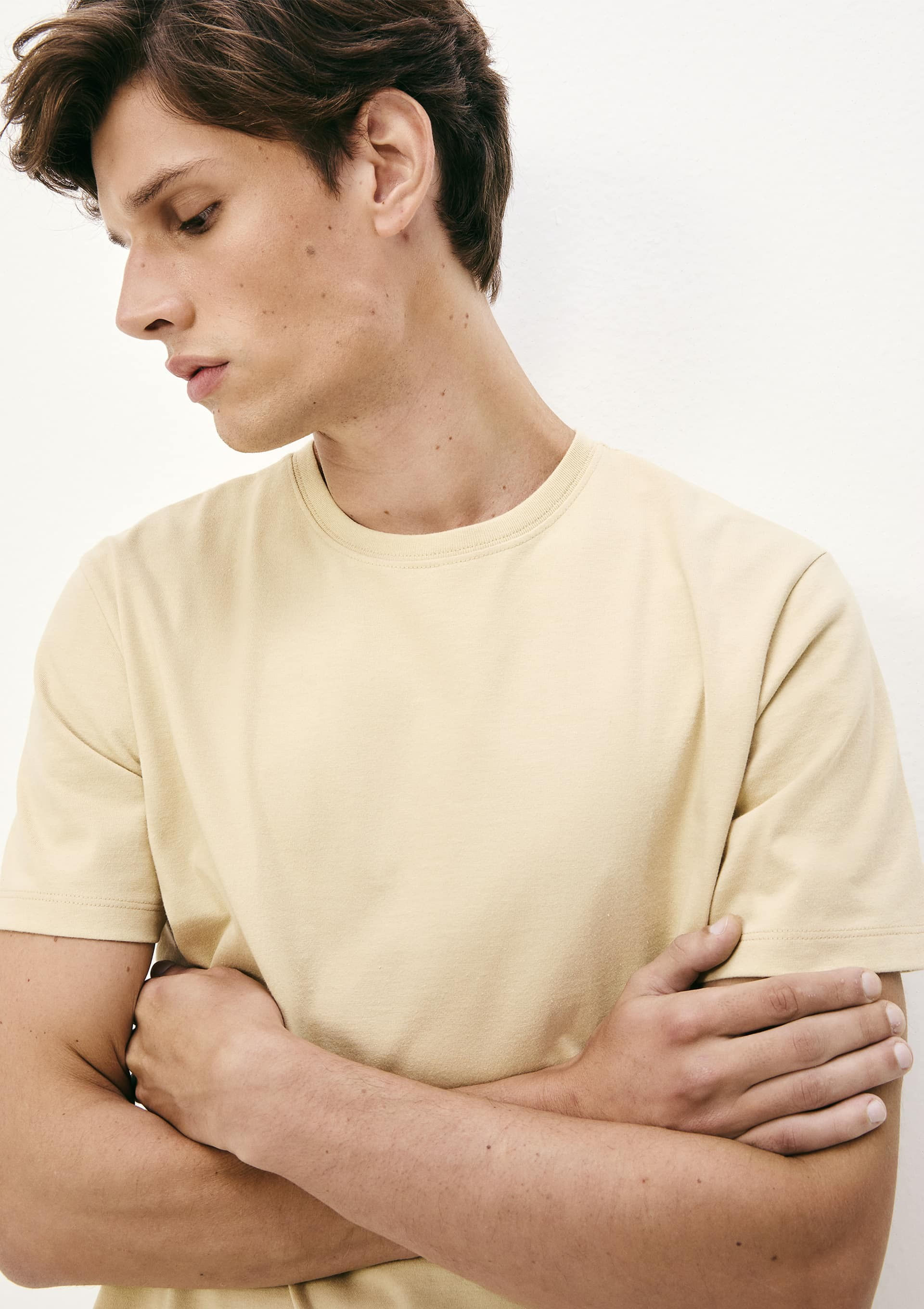 Camiseta Básica Masculina Comfort Super Cotton - Bege