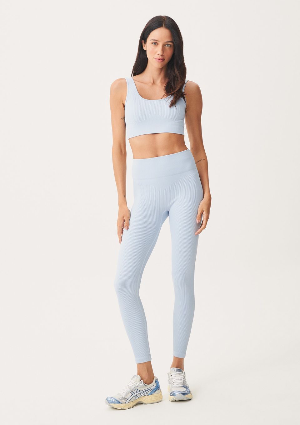 Calça Legging Feminina Canelada Sem Costura - Azul