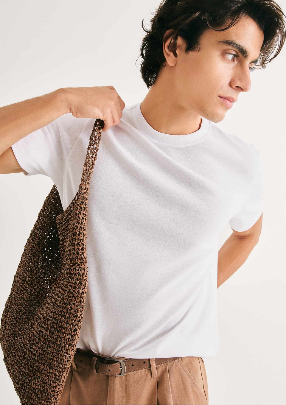 Camiseta Masculina Texturizada em Algodão Peruano - Branco