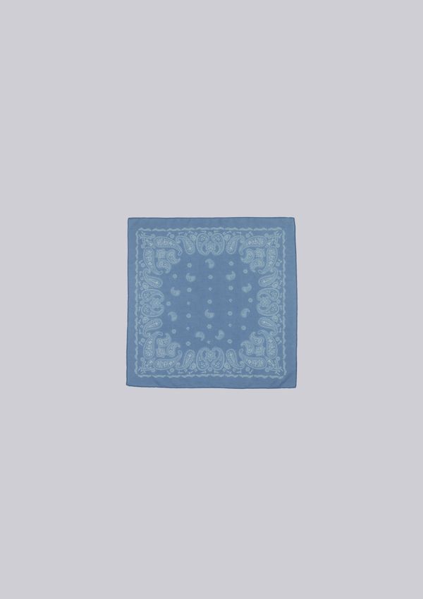 Lenço Feminino Pequeno Estampado Em Voil - Azul UNI