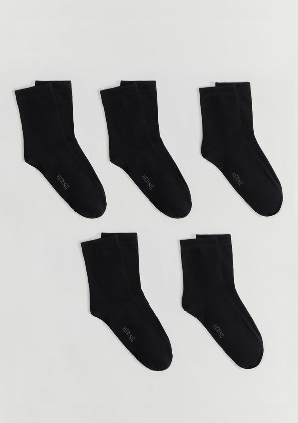 Kit 5 Pares De Meias Unissex Cano Médio - Preto P
