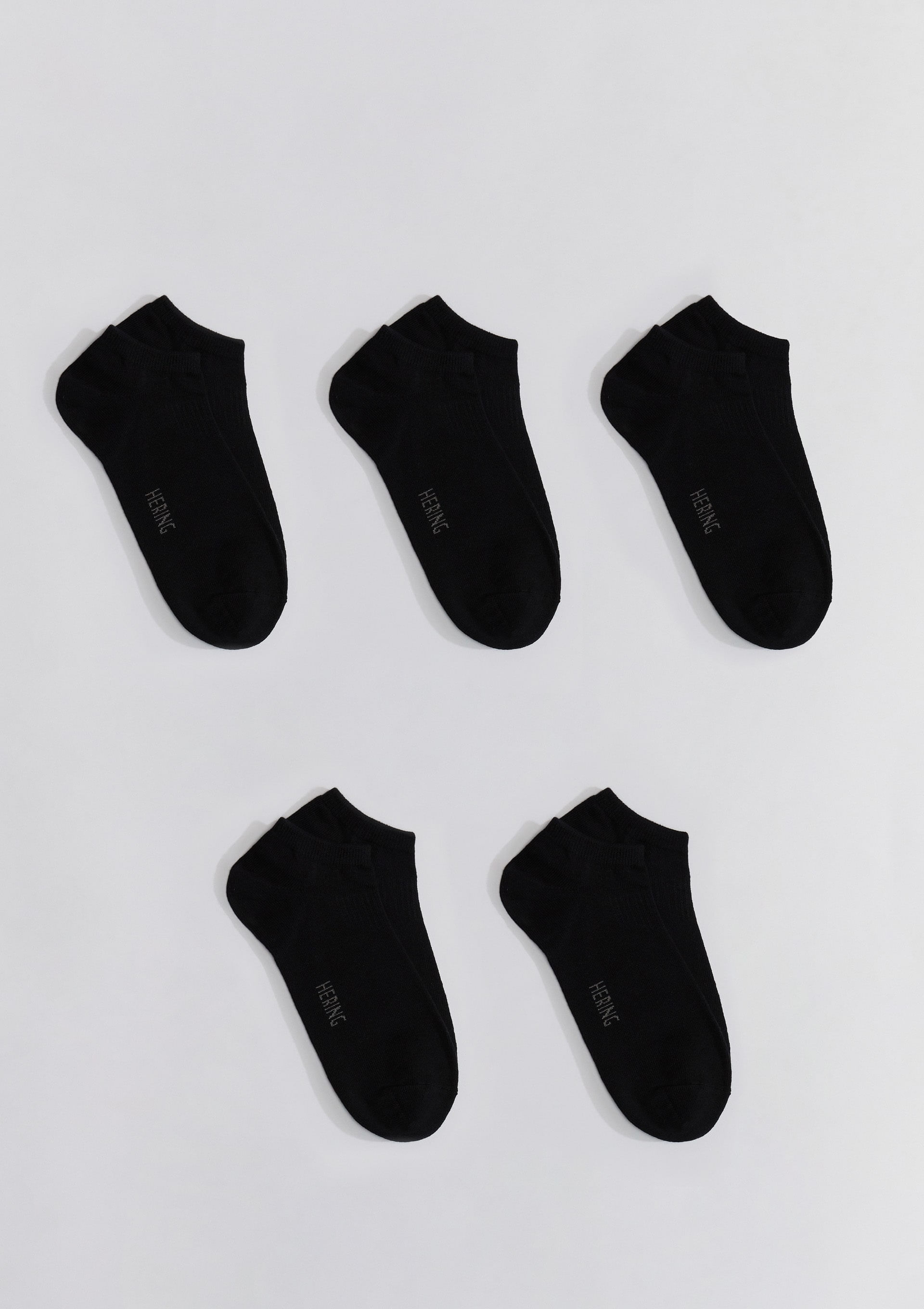 Kit 5 Pares De Meias Soquete Unissex - Preto