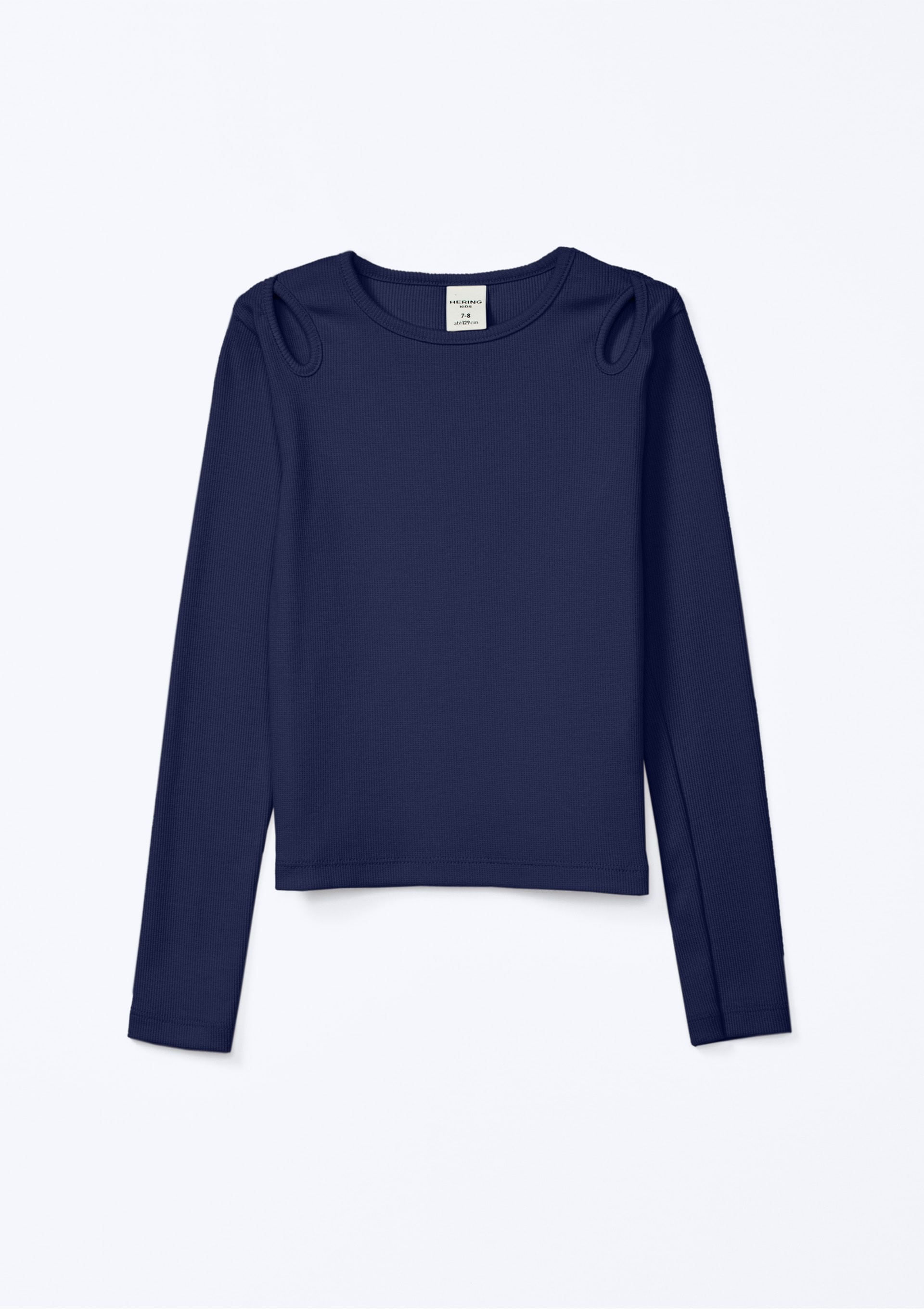 Blusa Infantil Menina Em Ribana Canelada - Azul