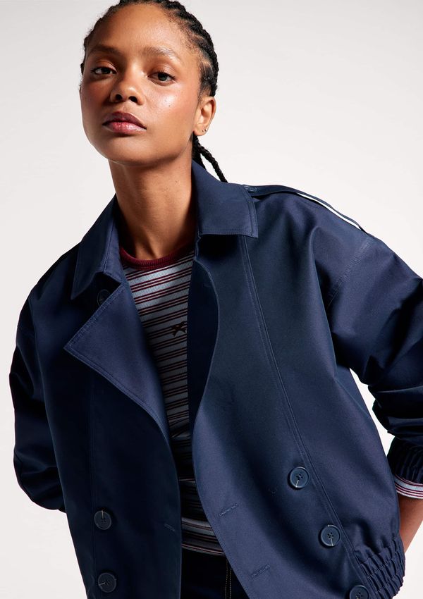 Casaco Trench Coat Feminino Box Empapelado - Azul P