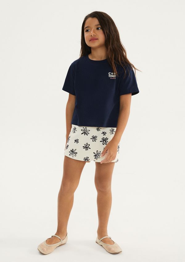 Conjunto Curto Infantil Menina Estampado - Azul 004